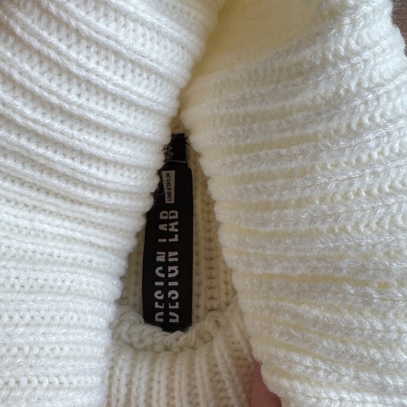 Design Lab Lord & Taylor Black and Cream Cowl Neck Sweater - Picture 3 of 5